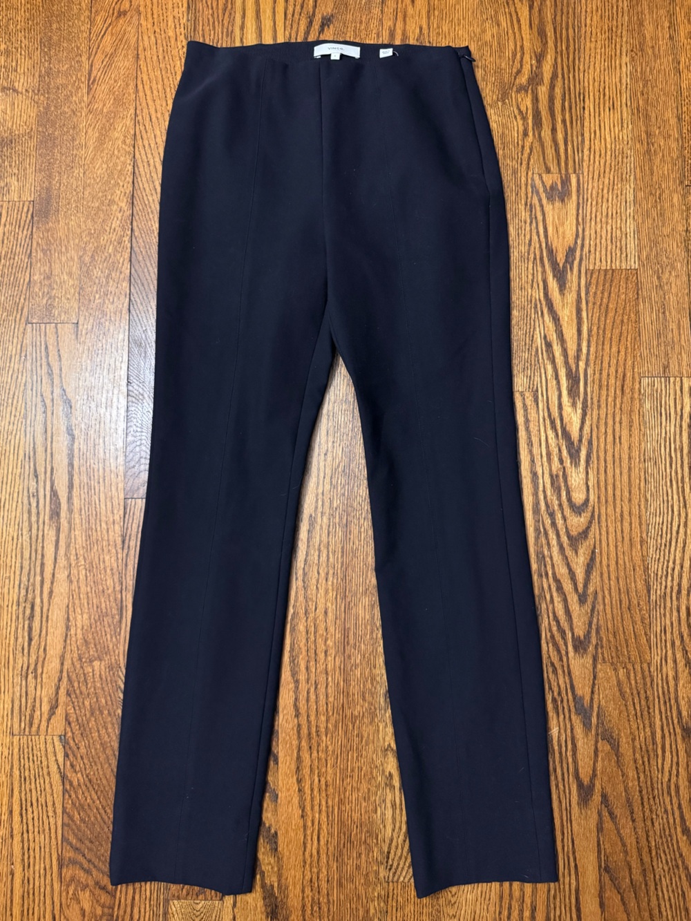 Vince Black Slim Ankle Pants Size S Minimalist Side Zip Stretch Career Office